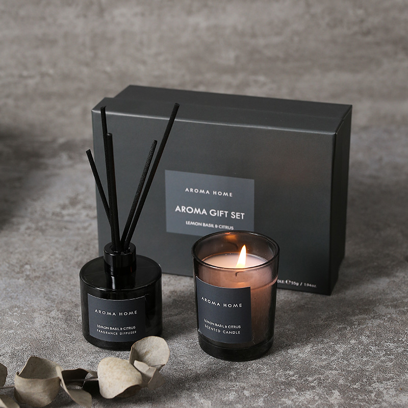 Candle Containers - 2 ชิ้นชุดกล่องของขวัญน้ํามันหอมระเหยน้ํามันหอมระเหยหวายทําด้วยมือเทียนหอมใสโคมไฟ Companion กลับของขวัญน้ําหอม Diffuser