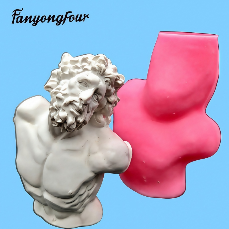 Candle Molds - แม่พิมพ์ซิลิโคนครึ่งตัว Laokong, ยิปซั่มเรซิน, เทียน, คอนกรีต, งานฝีมือและเครื่องประดับทําด้วยมือ