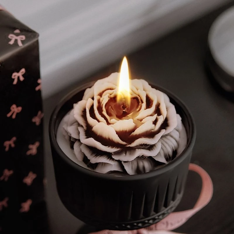 Candle Fragrance - กล่องของขวัญเทียนหอมกลิ่นมะลิและคาเมลเลียสไตล์ฝรั่งเศส ของขวัญวันเกิดสำหรับผู้หญิง แฟนสาว ห้องนอน กลิ่นหอมติดทนนาน