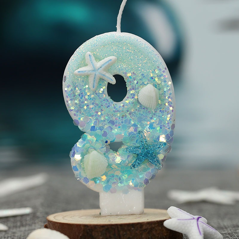 เทียนวันเกิดรูปดาวทะเลสีฟ้าทะเ - Silk Candle บทวิจารณ์และราคา