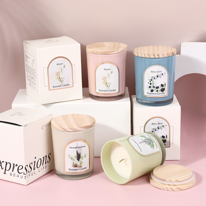 เทียนหอมแก้วสีพร้อมฝาไม้ ขายส่ - Candle Fragrance บทวิจารณ์และราคา