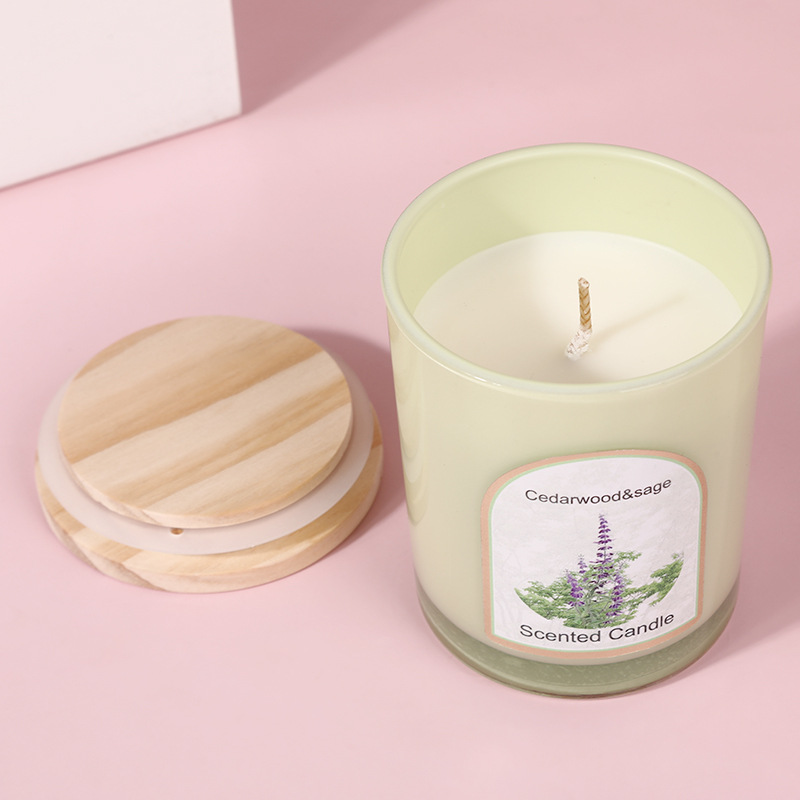 เทียนหอมแก้วสีพร้อมฝาไม้ ขายส่ - Candle Fragrance บทวิจารณ์และราคา